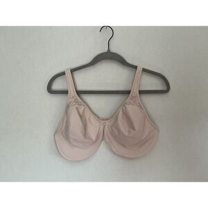Bali Bra Womens 38DD Pink 3385 Underwire Unlined Embroidered Comfort Support EUC
